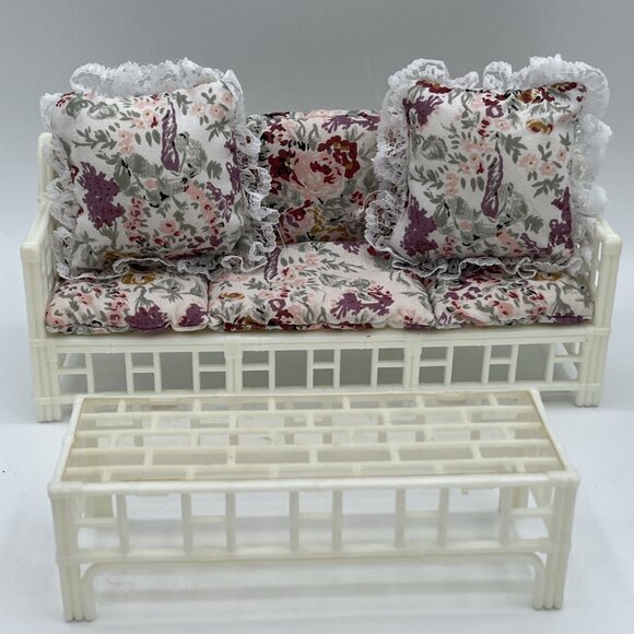 Vintage Beverly Hills Collection Barbie Clone Doll Furniture Wicker Living Room - Picture 6 of 16